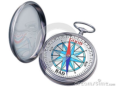 Isolated moral compass Stock Photo