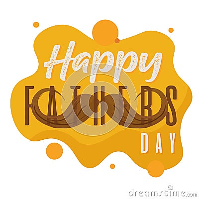 Isolated mostache happy fathers day Vector Illustration