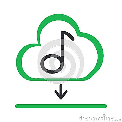 Isolated music download icon Vector Illustration