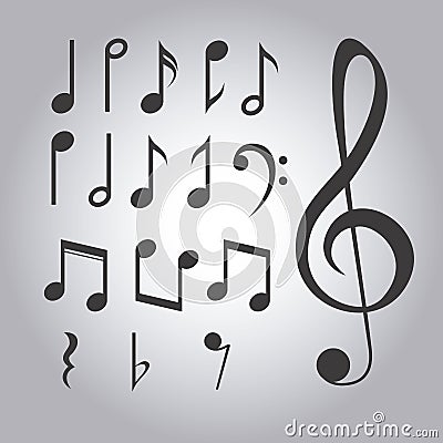 Isolated music note design Vector Illustration