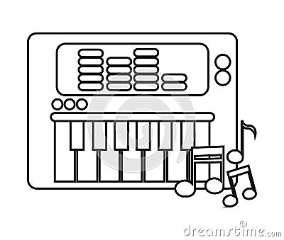 Isolated music note and piano design Vector Illustration