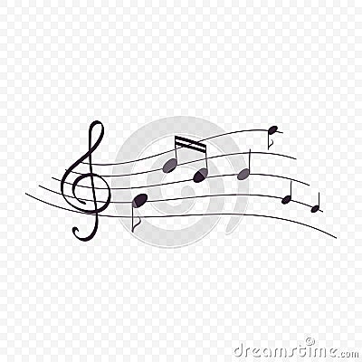 Isolated music notes, musical design element Vector Illustration