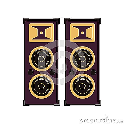 Isolated music speakers. Vector Illustration