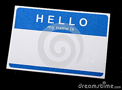 Isolated Name Tag Stock Photo