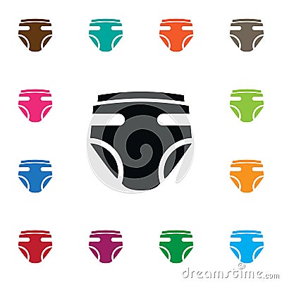 Isolated Nappy Icon. Child Underwear Vector Element Can Be Used For Nappy, Child, Underwear Design Concept. Vector Illustration