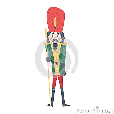 Isolated nutcracker soldiers cartoon Christmas character Vector Vector Illustration