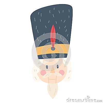 Isolated nutcracker soldiers cartoon Christmas character Vector Vector Illustration