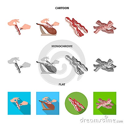 Vector illustration of and bacon sign. Collection of and calorie vector icon for stock. Vector Illustration