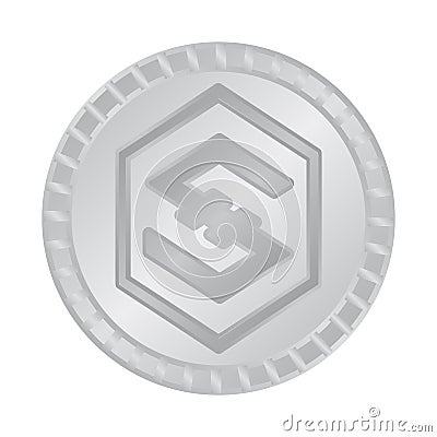 Isolated object of bytecoin and money sign. Set of bytecoin and tech stock symbol for web. Vector Illustration