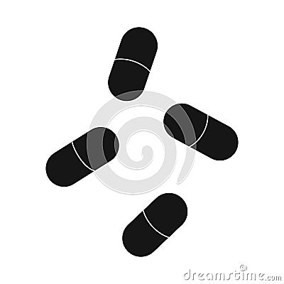 Vector illustration of capsule and vitamin symbol. Set of capsule and medical vector icon for stock. Vector Illustration