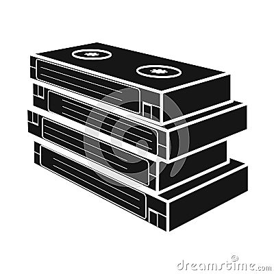 Isolated object of cassette and videotape icon. Web element of cassette and stack vector icon for stock. Vector Illustration
