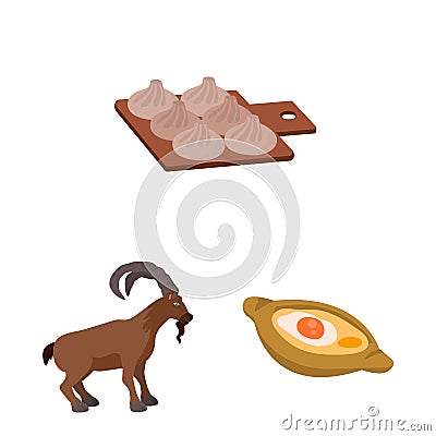 Isolated object of Caucasus and traditions icon. Collection of Caucasus and attributes vector icon for stock. Vector Illustration