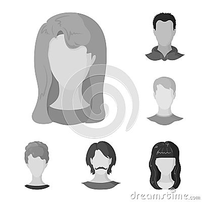 Isolated object of character and profile icon. Collection of character and dummy vector icon for stock. Vector Illustration
