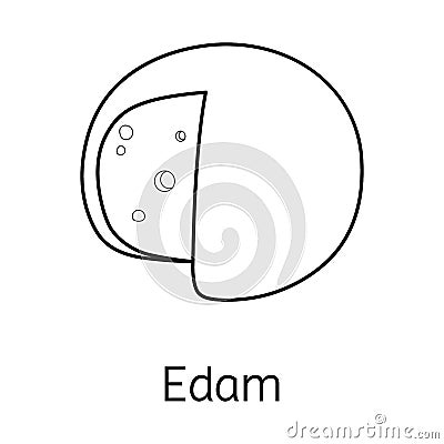 Isolated object of cheese and edem symbol. Web element of cheese and block stock vector illustration. Vector Illustration