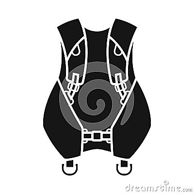 Vector illustration of compensator and dive logo. Web element of compensator and diver stock symbol for web. Vector Illustration