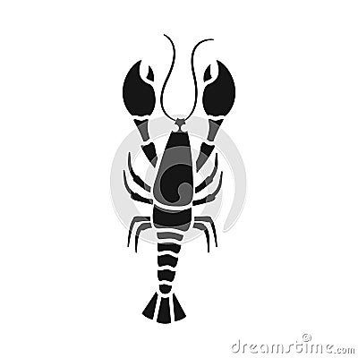 Vector illustration of crayfish and lobster sign. Set of crayfish and boiled stock symbol for web. Vector Illustration