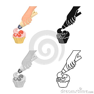 Isolated object of cream and bag icon. Collection of cream and frosting stock vector illustration. Vector Illustration