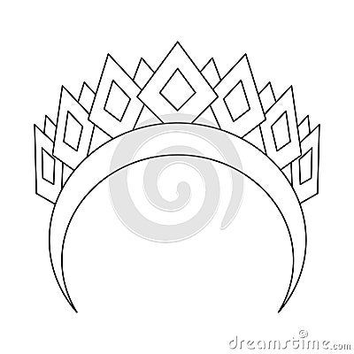 Isolated object of diadem and laurel logo. Collection of diadem and wreath stock symbol for web. Vector Illustration