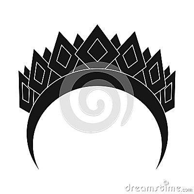 Isolated object of diadem and laurel logo. Collection of diadem and wreath vector icon for stock. Vector Illustration