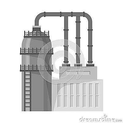 Isolated object of factory and manufactory sign. Set of factory and pollution stock symbol for web. Vector Illustration