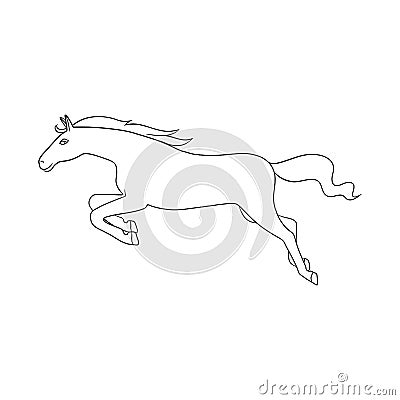 Vector illustration of horse and gallop symbol. Set of horse and hoofed stock vector illustration. Vector Illustration