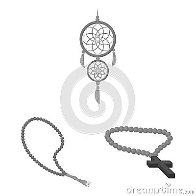 Isolated object of jewelery and necklace logo. Set of jewelery and pendent stock vector illustration. Vector Illustration