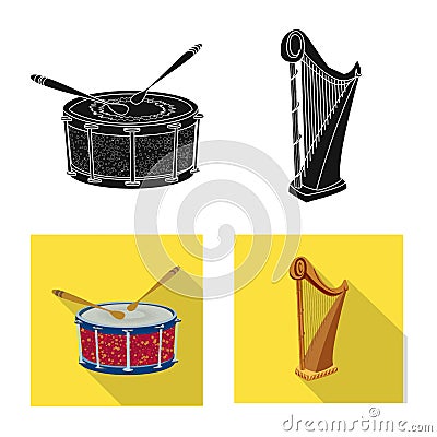 Isolated object of music and tune icon. Collection of music and tool stock symbol for web. Vector Illustration