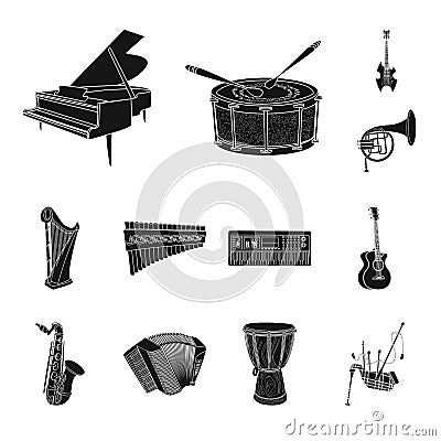 Isolated object of music and tune icon. Set of music and tool stock symbol for web. Vector Illustration