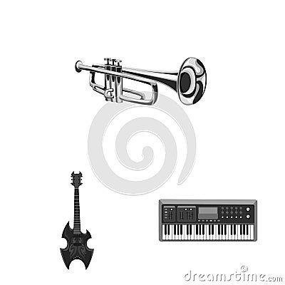 Isolated object of music and tune sign. Set of music and tool stock symbol for web. Vector Illustration