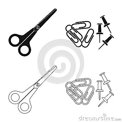 Isolated object of office and supply symbol. Set of office and school vector icon for stock. Vector Illustration