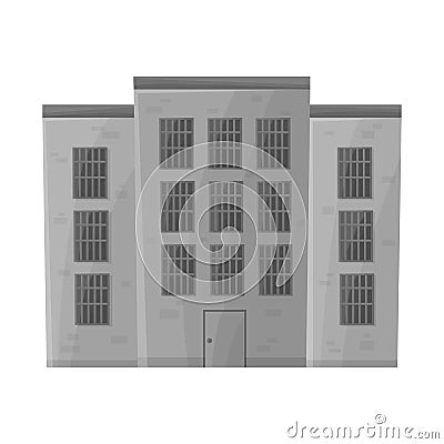 Isolated object of prison and building logo. Graphic of prison and jailhouse stock vector illustration. Vector Illustration