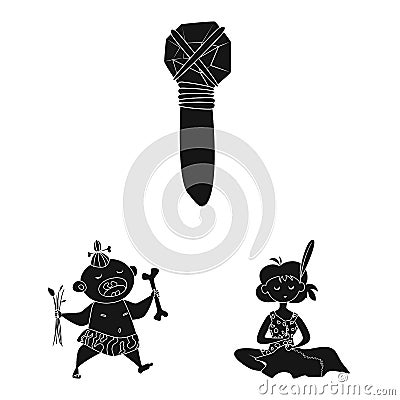 Isolated object of sapiens and development icon. Set of sapiens and age vector icon for stock. Vector Illustration