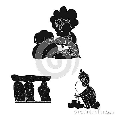 Isolated object of sapiens and development symbol. Collection of sapiens and age stock vector illustration. Vector Illustration
