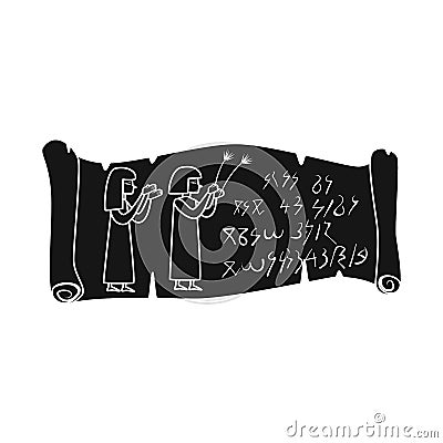 Isolated object of scroll and papyrus icon. Collection of scroll and roll stock symbol for web. Vector Illustration