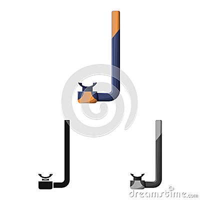 Isolated object of snorkel and mask sign. Web element of snorkel and scuba vector icon for stock. Vector Illustration