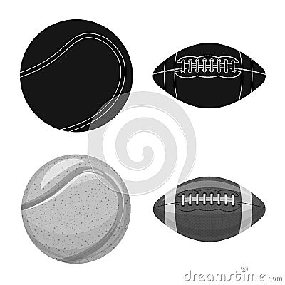 Isolated object of sport and ball symbol. Set of sport and athletic stock symbol for web. Vector Illustration