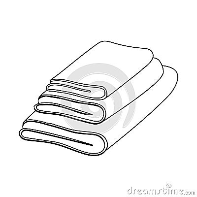 Isolated object of towel and piled icon. Set of towel and shower vector icon for stock. Vector Illustration