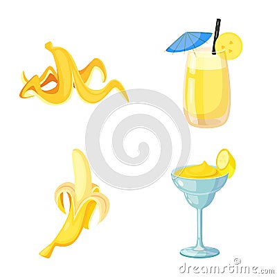 Isolated object of tropical and ripe symbol. Set of tropical and potassium vector icon for stock. Vector Illustration