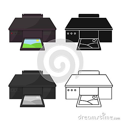 Isolated object of xerox and machine symbol. Set of xerox and display stock vector illustration. Vector Illustration