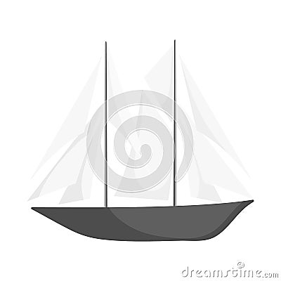 Isolated object of yacht and sail symbol. Collection of yacht and regatta stock symbol for web. Vector Illustration