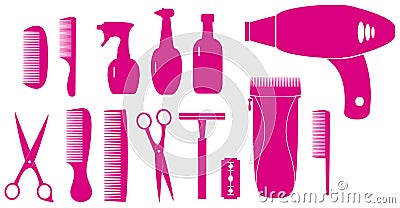 Isolated objects for barbershop Vector Illustration