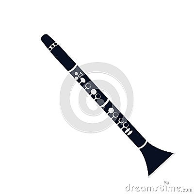 Isolated oboe icon. Musical instrument Vector Illustration