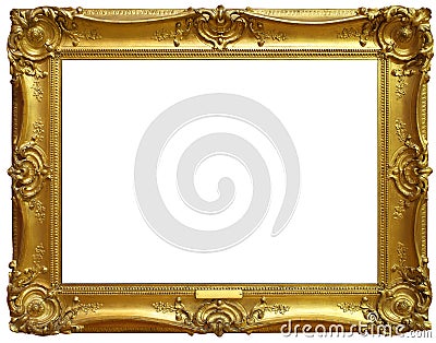 Vintage Ornate Gold Frame Stock Photo