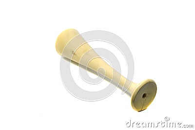Isolated old wooden obstetric stethoscope Stock Photo