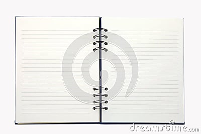 Isolated of open notebook Stock Photo