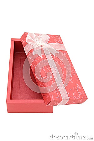 Isolated open red holiday gift box Stock Photo
