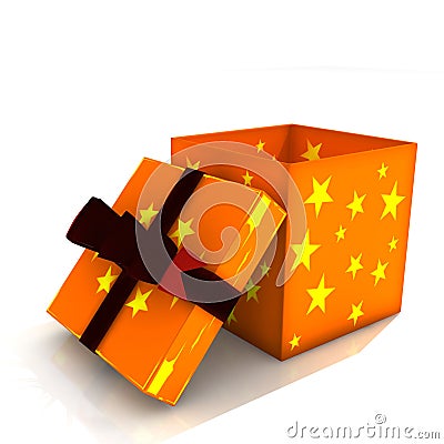 Isolated opened gift box Cartoon Illustration