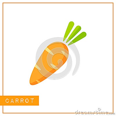 Isolated orange carrot memory training card Vector Illustration