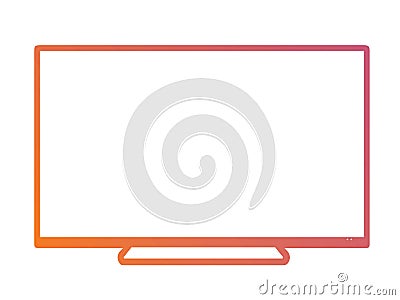 Isolated orange to pink gradient borderless television Vector Illustration