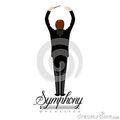 Isolated orchestra director icon Vector Illustration